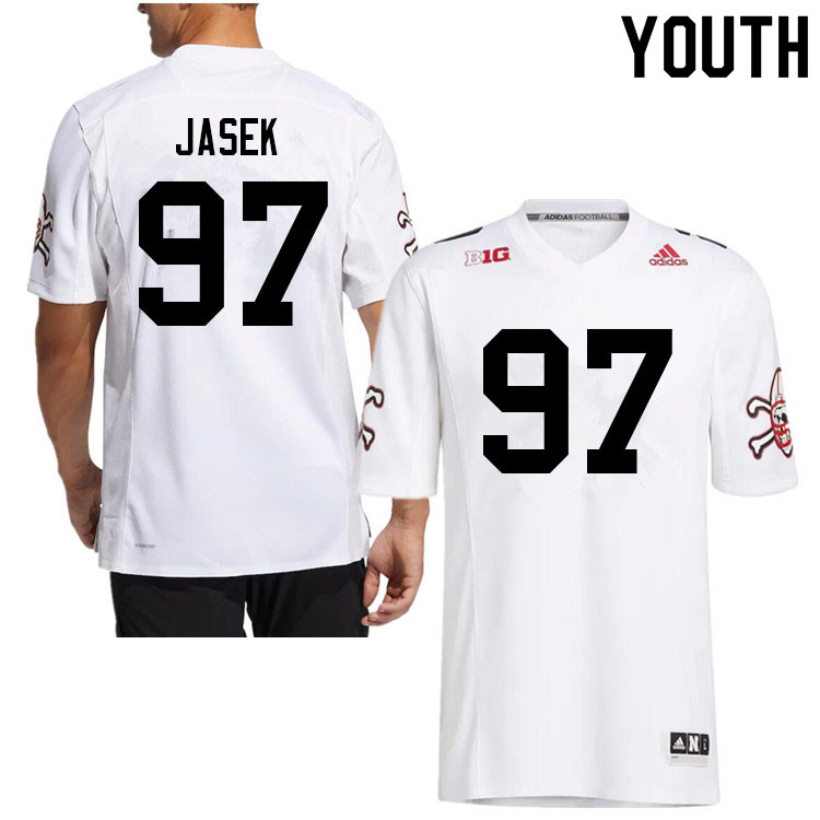 Youth #97 Josh Jasek Nebraska Cornhuskers College Football Jerseys Sale-Strategy - Click Image to Close